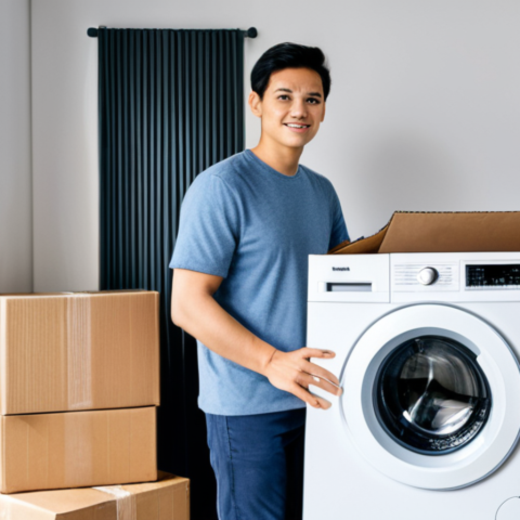 **

"A person stands in a bright, modern home interior, holding a new washing machine user manual, fully clothed in casual, appropriate attire, surrounded by cardboard boxes. The scene emphasizes the importance of consumer rights and product guarantees.  Safe for work, appropriate content, fully clothed, professional, perfect anatomy, correct proportions, natural pose, well-formed hands, proper finger count, natural body proportions, high quality."

**