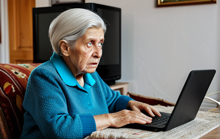 Vulnerable Consumer & Misleading Ad**

"An elderly woman, fully clothed in modest attire, looking confused in front of a laptop displaying a flashy online advertisement. The background is a cozy but slightly cluttered living room. Focus on her concerned expression. Safe for work, appropriate content, perfect anatomy, natural proportions, professional, high quality."

**