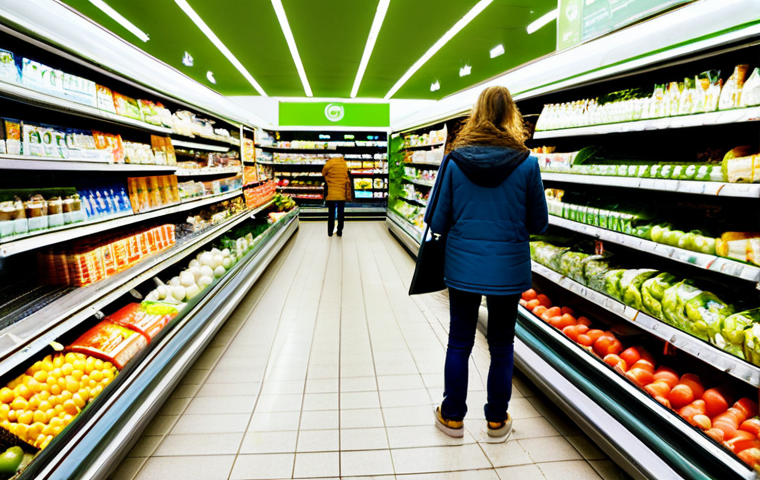 소비자 행동 데이터를 활용한 지속 가능성 혁신 전략 연구와 분석 - Sustainable Supermarket Shopping**

A brightly lit Dutch supermarket aisle with shoppers selecting g...