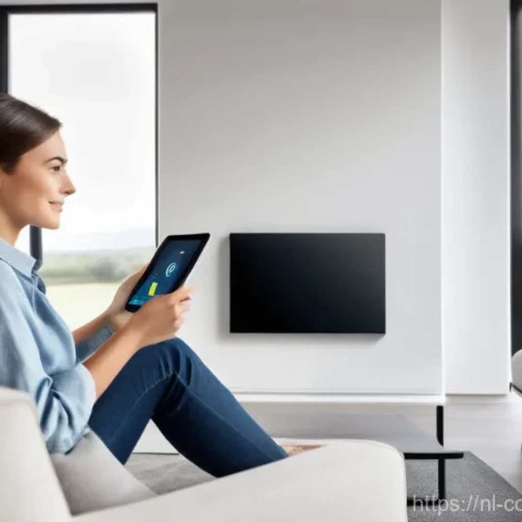 소비자 보호 관련 연구와 사례 탐구 - **Digital Consumer in a Smart Home:** A young adult, dressed in modern, modest casual wear, is comfo...