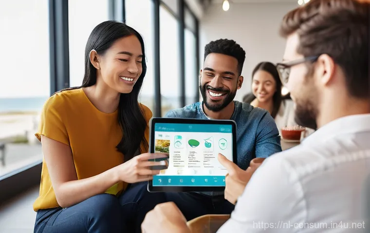 소비자 행동 데이터 분석과 서비스 디자인 - **Prompt: The Seamlessly Personalized Digital Experience**
    A group of diverse individuals, rangi...