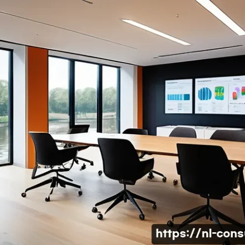 소비자전문기술사의 커뮤니케이션 스킬 - A modern Dutch office environment showing a diverse multidisciplinary team engaged in a lively discu...