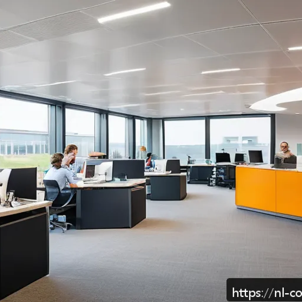 소비자 불만 관리 사례 분석 - A modern Dutch customer service office scene showing a diverse team of employees engaging warmly wit...