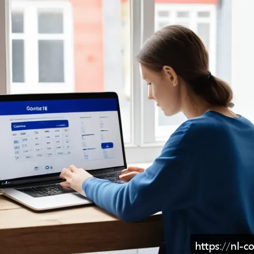 소비자 피해 사례를 통한 법적 대처 - A detailed scene of a Dutch consumer shopping online at home, sitting at a modern desk with a laptop...